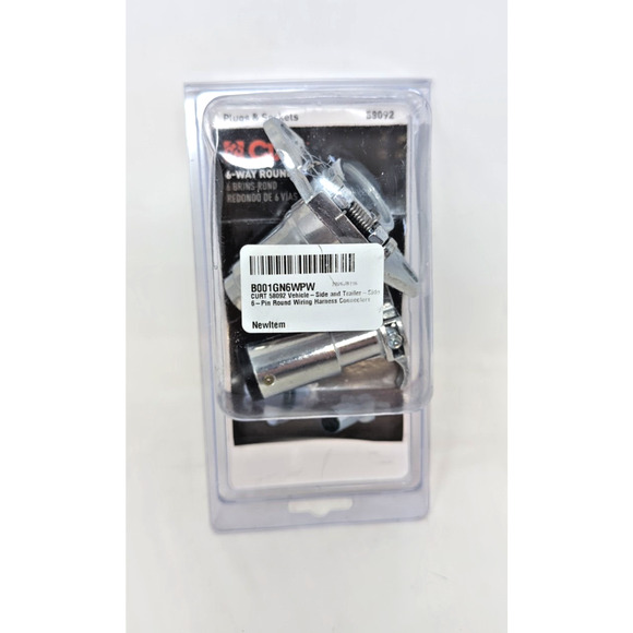 Brand New CURT 6-Way Round Connector Plug And Socket - 58092 fast shipping - Picture 1 of 2